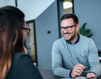 Hiring manager interviewing a candidate